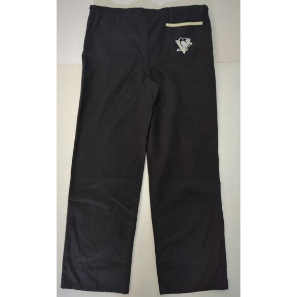 Pittsburgh Penguins Embroidered Cotton Blend Scubs Pants NHL Black & Gold Size M - Picture 6 of 6